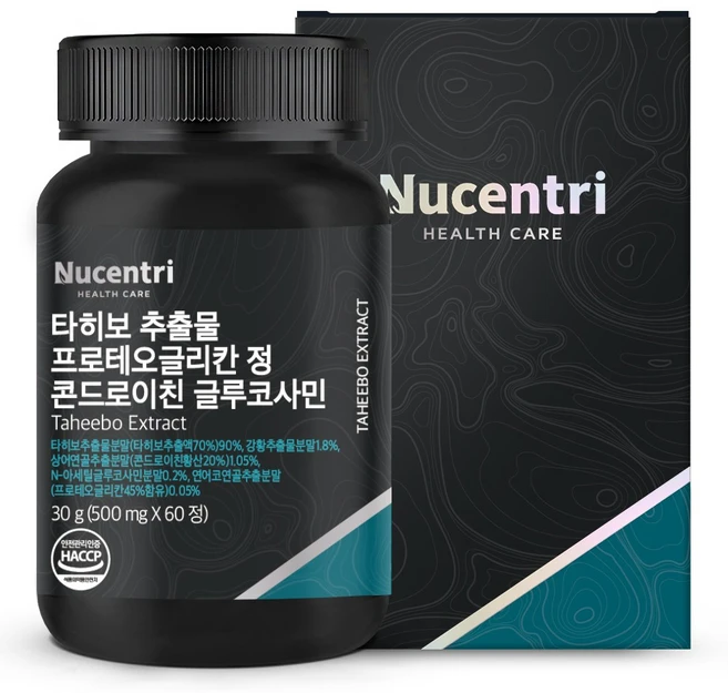뉴센트리 타히보 추출물 90% 브라질 타히보 원물 베라트릭산 프로테오글리칸 콘드로이친, 1개, 60정 - 쿠팡