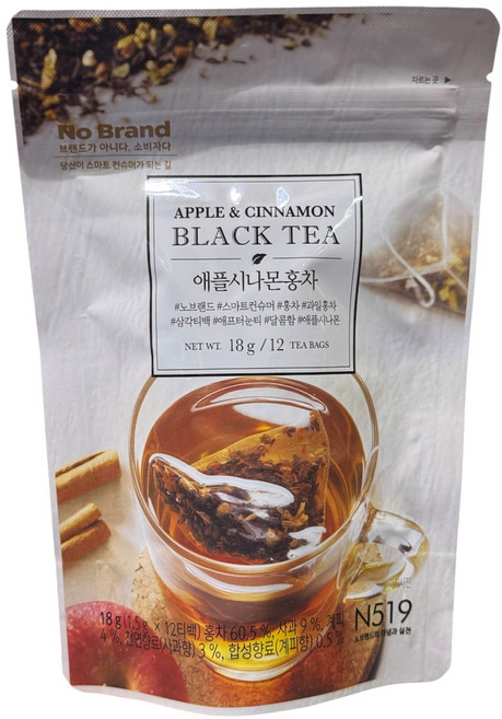 노브랜드 애플 시나몬 홍차 12입, 1개, 1.5g, 12개입, 1.5g