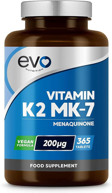 영국 에보 뉴트리션 EVO NUTRITION Vitamin K2 비타민K2 MK-7 200mcg 원어데이, 1개, 365정