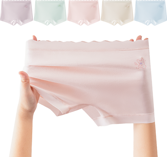 LUMANOKI 허벅지 끼지 않고 편안한 순면 모달 드로즈 여아 팬티 5장세트