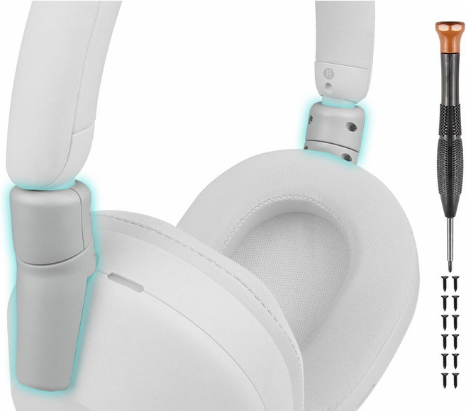 SOULWIT 헤드밴드 측면 커버 슬라이더 수리 키트-호환 Sony 소니 WH-1000XM5 (WH1000XM5) 용 헤드폰 고장난 힌지 고정 연결 커넥터 액세서리 접이식 조인트, 1쌍, Silver