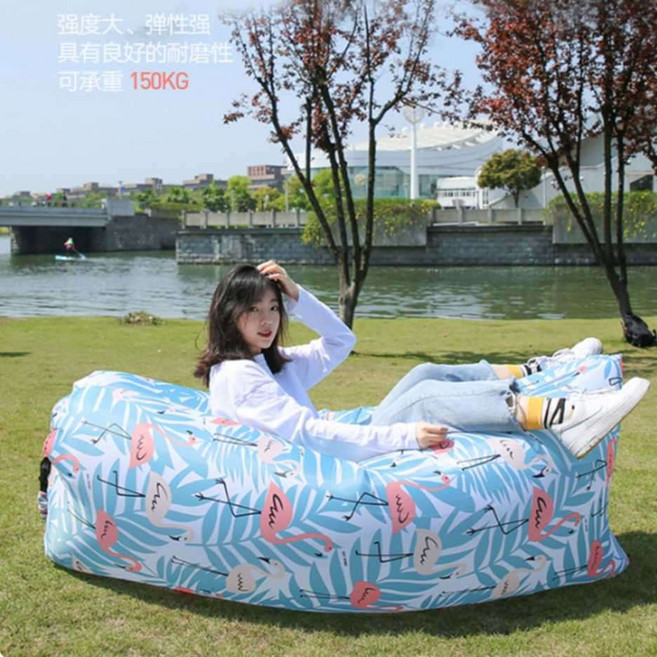 에어 베드 침대 소파 야외 캠핑 여행 접이식 예쁜 꽃, 플라밍고 핑크