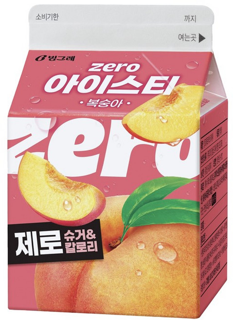 빙그레 제로 아이스티 복숭아, 24개, 300ml