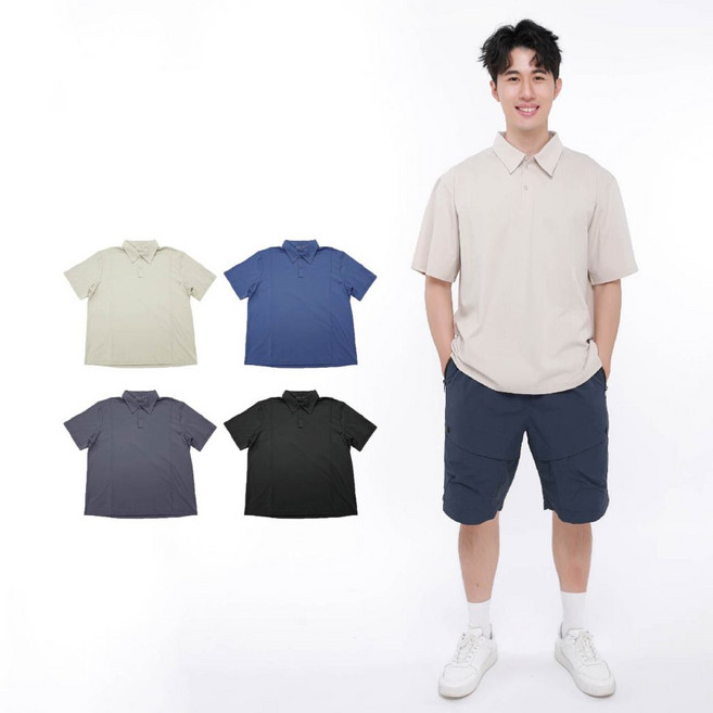 寬版落肩棉感Polo衫 M-3L 男生短袖上衣 質感休閒短T