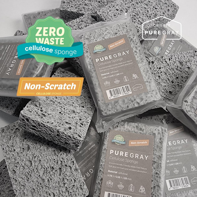 그레이잇 퓨어그레이 천연 셀룰로오스 무흠집 수세미, 1세트, 5개