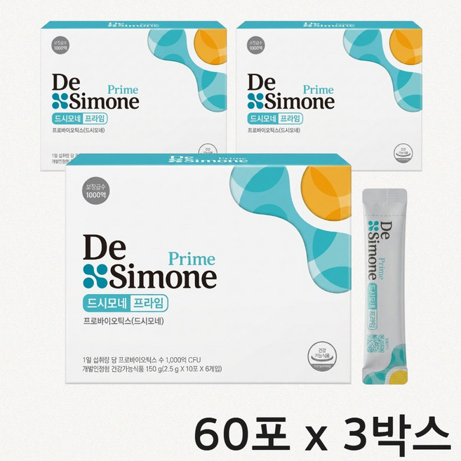 월드셀링 드시모네 드시모네유산균 프라임 유산균 프로바이오틱스, 3개, 60회분