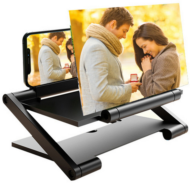 헬스와미 고화질 휴대용 스마트폰 확대스크린 세트, 화이트 1개, 1개