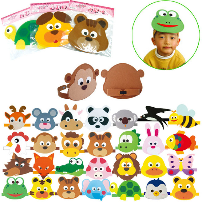 청양토이 동물머리띠 역할놀이머리띠동물가면동물놀이, 동물 A[늑대], 1개