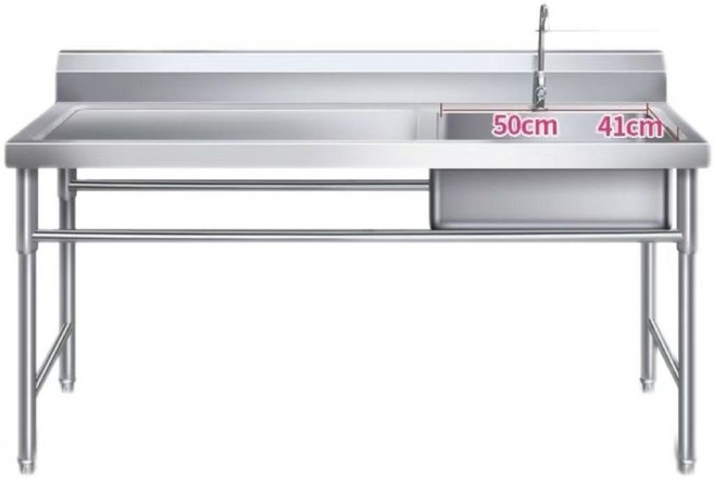 스텐 개수대 간이 개수대 탕비실 주방 보조 사무실, 1개, 120x60x80cm 우측싱크대