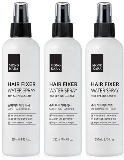 A7 헤어픽서 볼륨 워터 헤어스프레이 250ml 3개 뿌리 앞머리 잔머리 고정 - 쿠팡