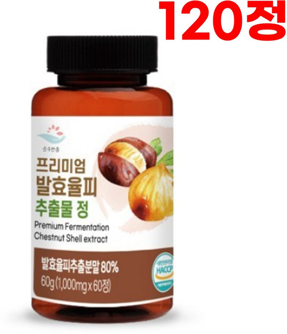 프리미엄 발효율피 추출물 정 추출분말80% 1000mg 60 정 1박스 (2개월분), 2개, 60정