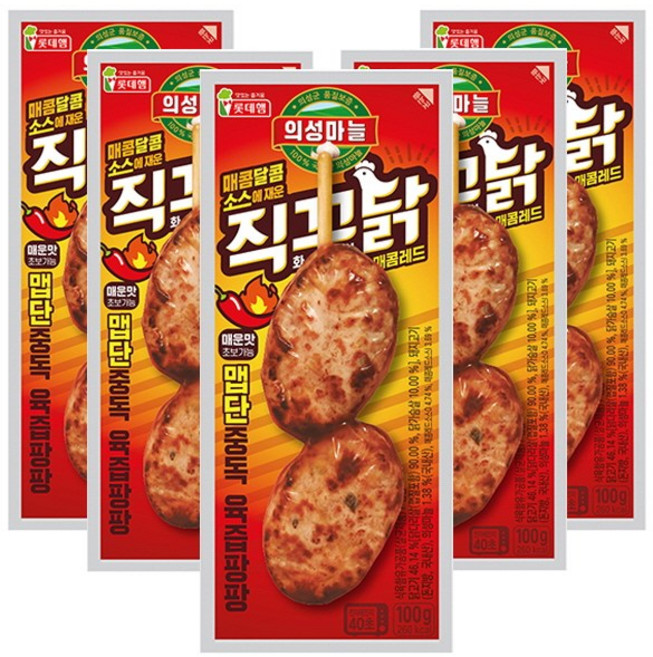 롯데 의성마늘 직꾸닭 매콤레드 100g x 5개, 1개, 500g