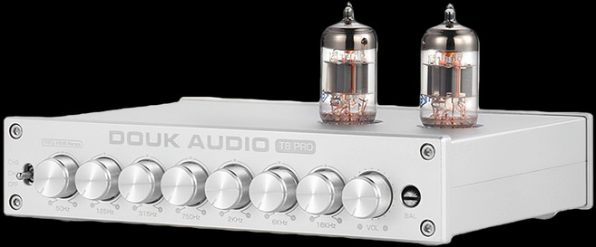 DOUK AUDIO 真空管前級擴大機 XLR/RCA 7段EQ調節, T8pro銀色