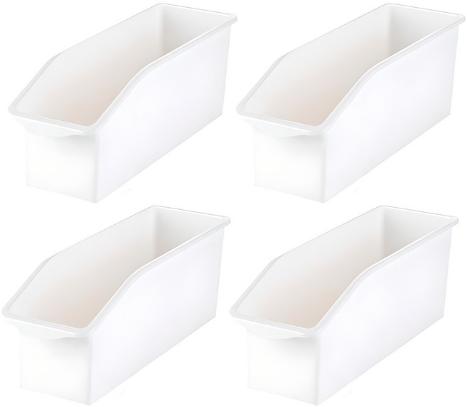 hillo 주방 하부장 다용도 바퀴형 트레이, 화이트, 4개