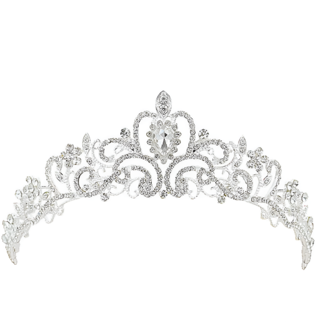 제이랑엘 큐빅 티아라 왕관, 1개, 실버