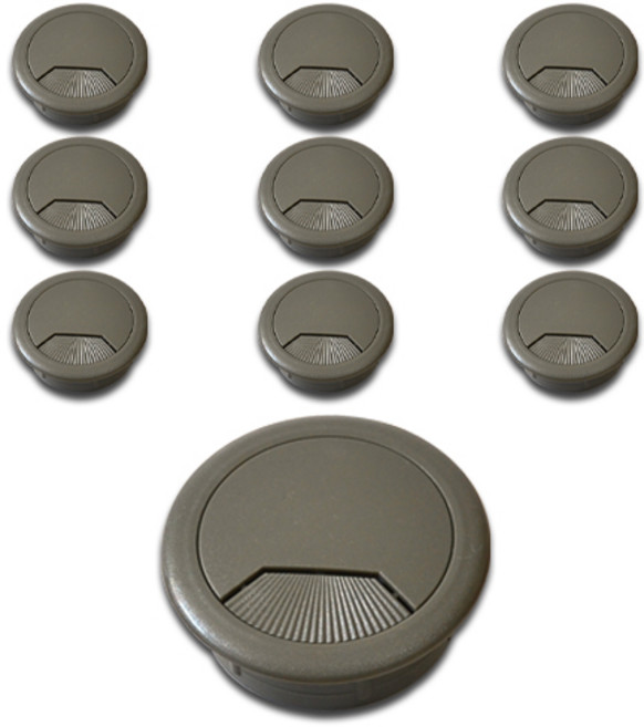 철물바다 PVC 전선캡 홀캡 전선캡54 책상 홀 타공 커버 전선 마개 컴퓨터 뚜껑 정리, 그레이, 10개