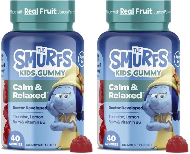 스머프 어린이 캄 & 릴렉스 베리 맛 구미, 40정, 2개 - 쿠팡