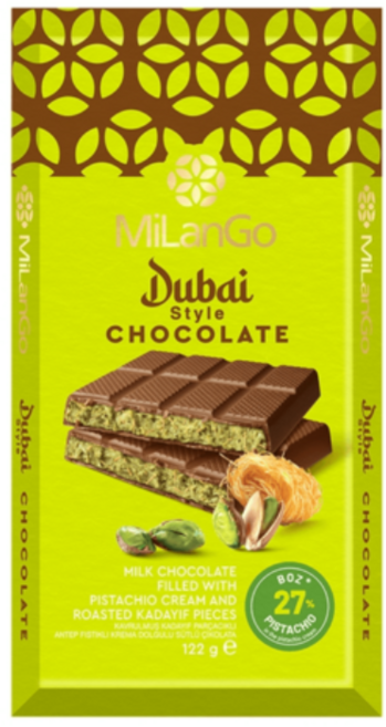 크라운 MILANGO 밀란고 두바이 스타일 초콜릿, 122g, 1개