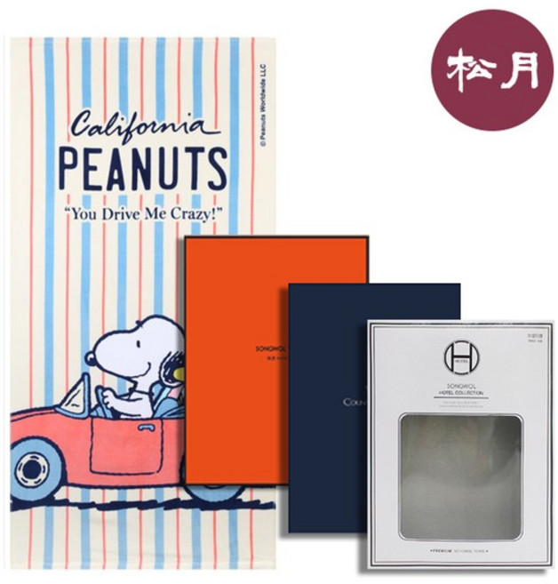 송월 대형 스누피 드라이브 비치타올+송월패키지, 상세설명 참조, 1개