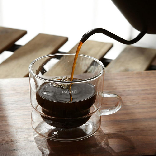 인생커피잔 아메리카노 이중 유리잔 2p 텀블러 커플컵 자취생 티컵 티머그 보온컵 생일선물 물컵 물잔