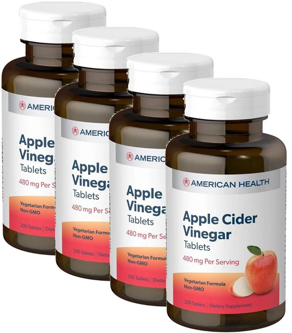 아메리칸헬스 애플 사이다 비니거 480mg American Health Apple Cider Vinegar, 4개, 200정 - 쿠팡
