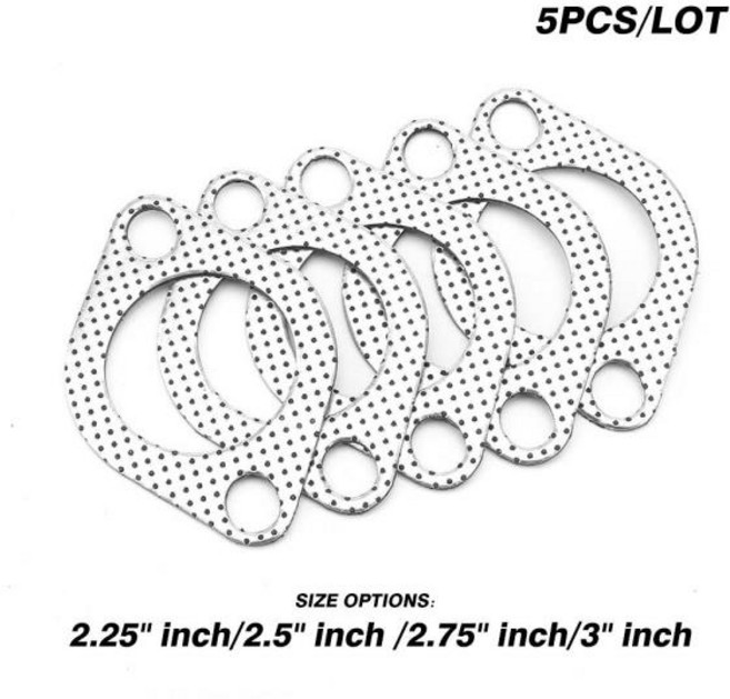 CNSPEED 2.25 인치 56mm 알루미늄 자동차 EngineDownpipe 플랜지 범용 배기 파이프 가스켓 2개 구멍 5pcsLo