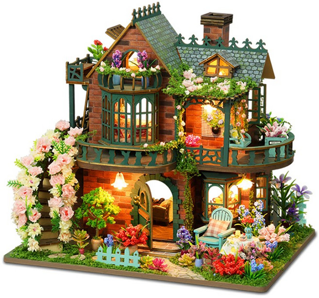 어른이대공원 대형 DIY 미니어처 하우스 만들기 요정의 벽돌집 OCTP001 [한글설명서], 1개