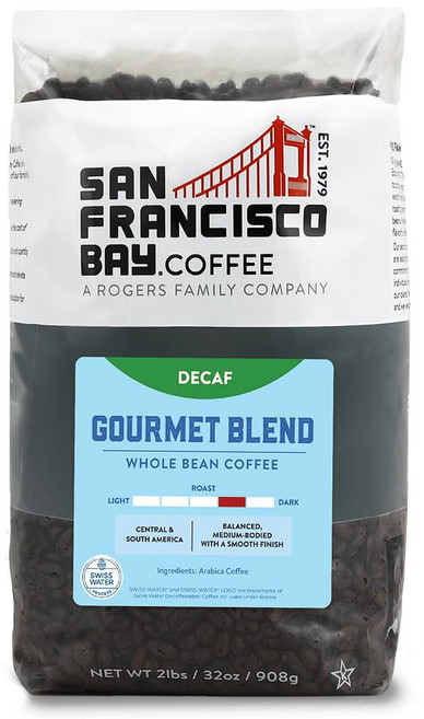 샌프란시스코 베이 커피 - 다크 로스트 홀빈 프렌치 2파운드 봉지, DECAF Gourmet, 홀빈(분쇄안함), 1개, 908g