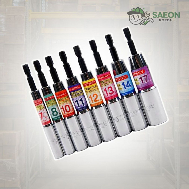 임팩드라이버용 롱소켓 육각비트 렌치 옵션선택 전동드릴용 자이언트캣, 6) 13mm