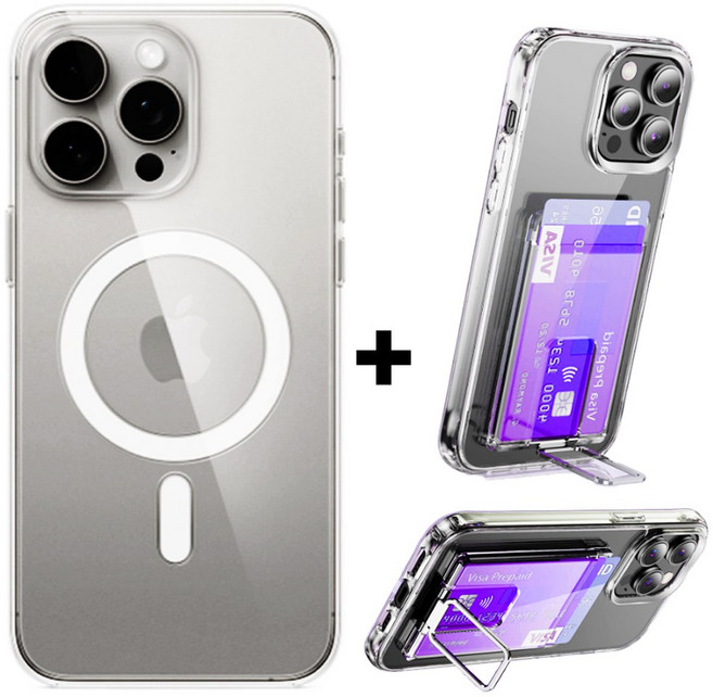 아이비온 아이폰 맥세이프 케이스 + 카드 슬롯 지갑 거치대 2장