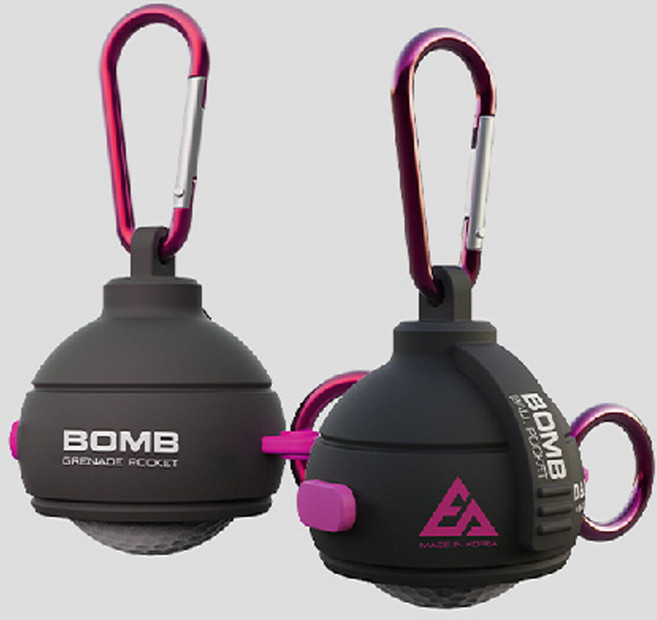 아툼 골프공 볼주머니 1구 수류탄 모형 볼파우치 필드용품, 핑크, 1개