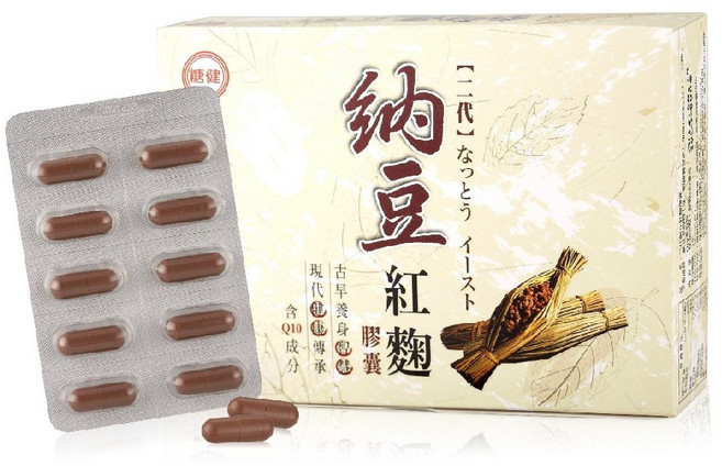 台糖 糖健 二代納豆紅麴60粒, 550g, 1個