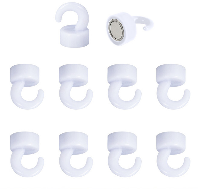 Jianwen강력한 미니 자석 후크10건, 흰색