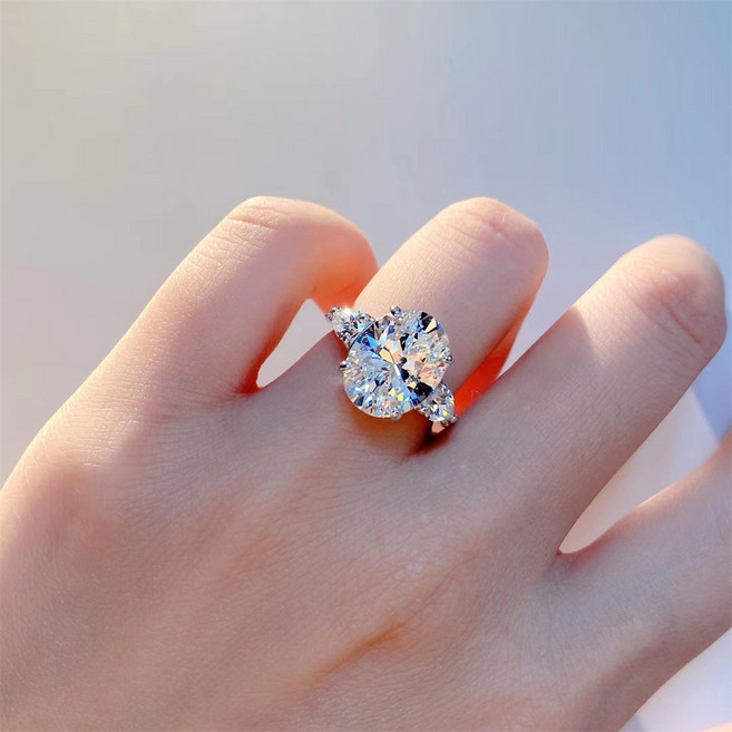 고급 인조 보석 반지 14K 도금 여성 반지 무대 공연 파티 드레스 웨딩 반지 925 조절 가능 반지 X2502F6