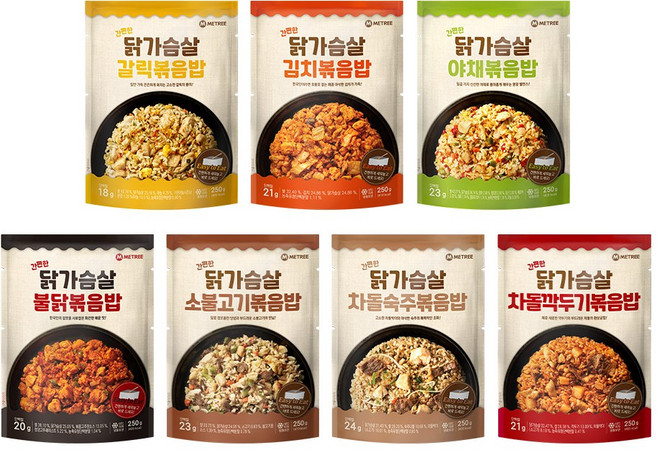 미트리 간편한 닭가슴살 볶음밥 7종 혼합, 250g, 14개