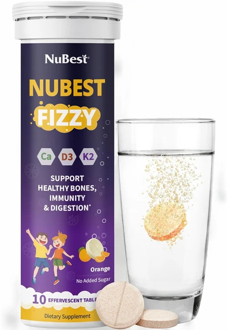 NuBest Tall Fizzy Supports Kids Age 4+ Probiotics Vitamin C. Calcium Orange Flavor 10 tablets, 1개 - 쿠팡