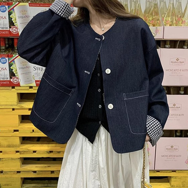 쿠잉 리버시블 양면 여성잠바 숏자켓/봄가을아우터 - 246075