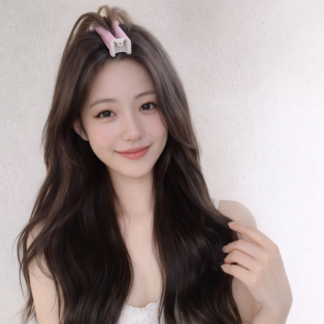 앞머리 뿌리 볼륨 집게형 헤어롤 구르프, 1개, 핑크