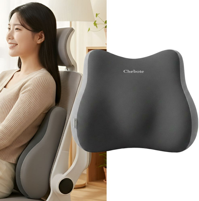 오르지 허리를 탄탄하게 받쳐주는 요추 지지대 쿠션, 블랙그레이