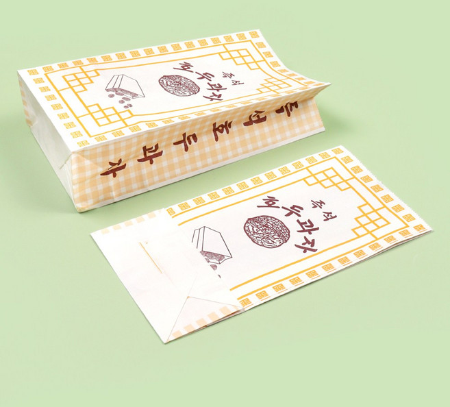 호두과자 종이봉투 소량 앙버터 풀빵 간식 스낵 식품지 포장 각대봉투, 1개, 100개