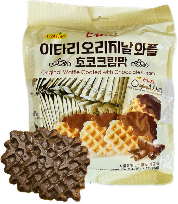 anything 대용량 초코 개별포장 와플 쿠키 40입수 나눔간식, 280g, 1개
