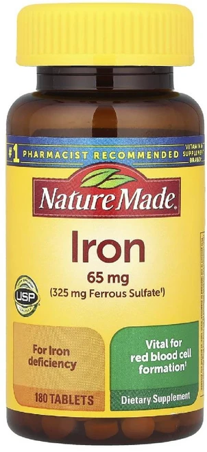 네이처메이드 철분 Nature Made Iron 65mg 180정, 1개 - 쿠팡