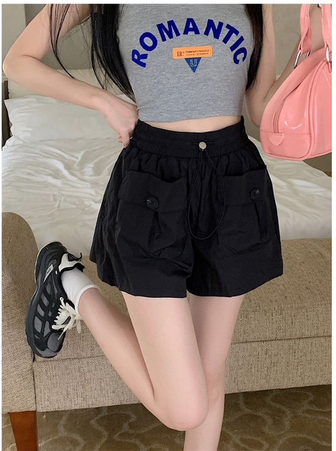 COSYEVNO 여성 밴딩 스트링 포켓 버튼 캐주얼 숏팬츠 LFHgzdk-15