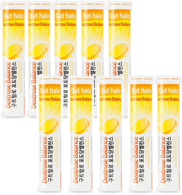 구트할로 발포 전해질 이온 음료 포도당 밸런스, 10개, 20정 - 쿠팡