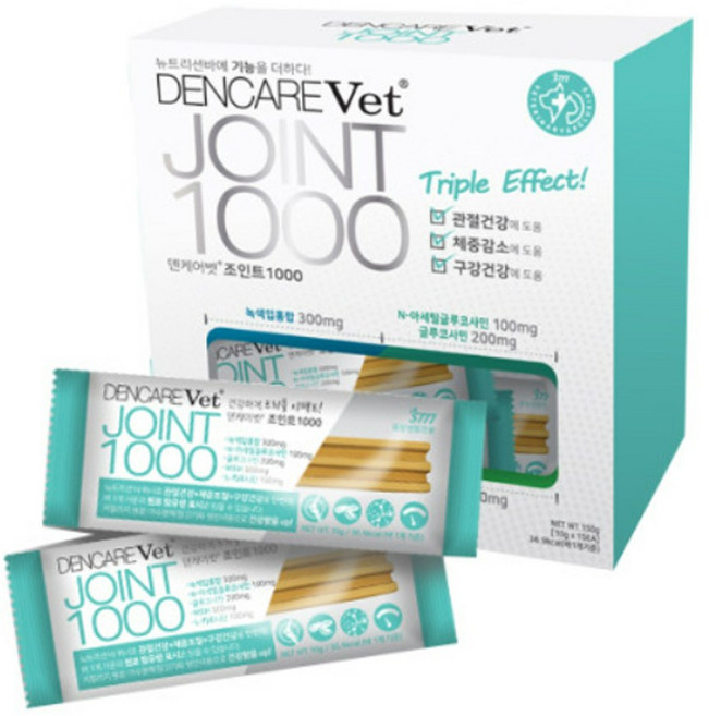 에스틴[DOG] 덴케어벳 조인트 1000 - 반려견 3중관리(관절건강체중감소구강건강) 증정