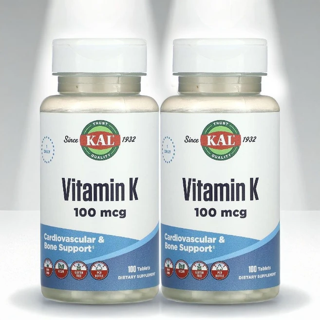 KAL 칼 비타민 K 미네랄 효능 100mcg 100정 2병 - 쿠팡