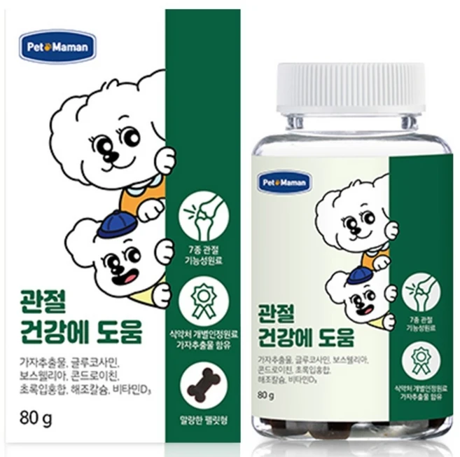 펫또마망 강아지 영양제, 80g, 뼈/관절강화, 1개 - 쿠팡
