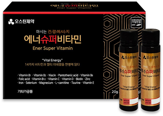 오스틴제약 에너 슈퍼비타민 마시는 건강에너지, 1개, 14회분