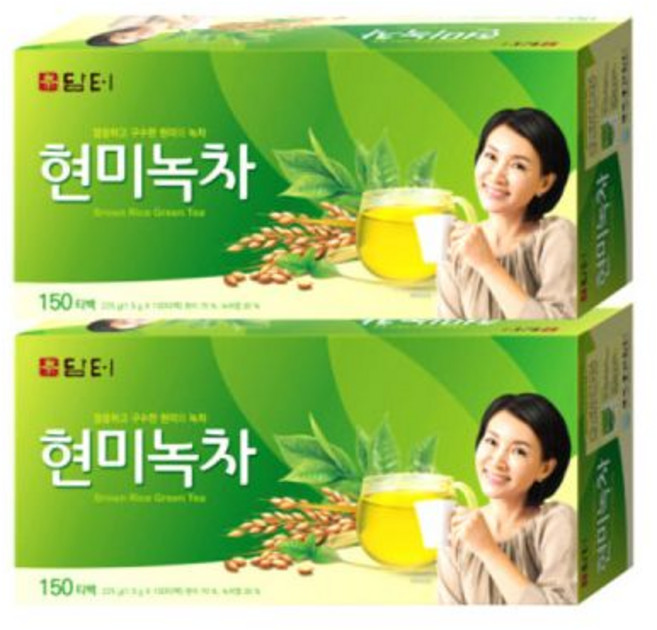 담터 현미녹차 150티X2개 / 티백차, 1.5g, 150