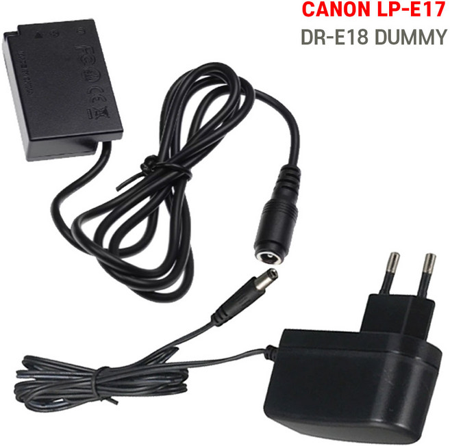 DR-E18 캐논 LP-E17 더미배터리 ACK-E6 호환 상시전원 어댑터 패키지 1.5m, 기본(총길이 1.5m), 1개